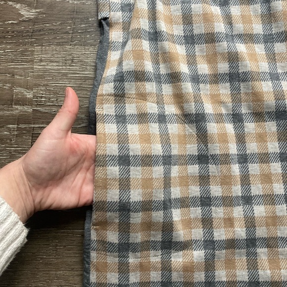 J Jill Mini Dress Plaid Grey and Tan Size XL Petite - Picture 3 of 5